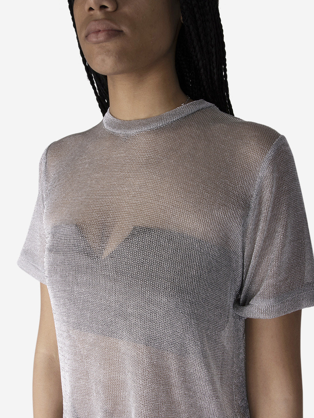 VANITY NAP T-shirt in mesh metallizzato Silver Urbanstaroma