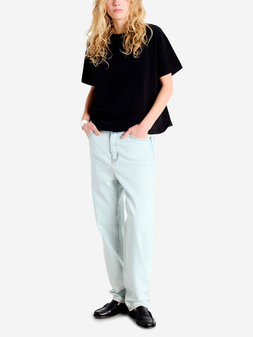 T-shirt noir à col ras du cou Fizvalley