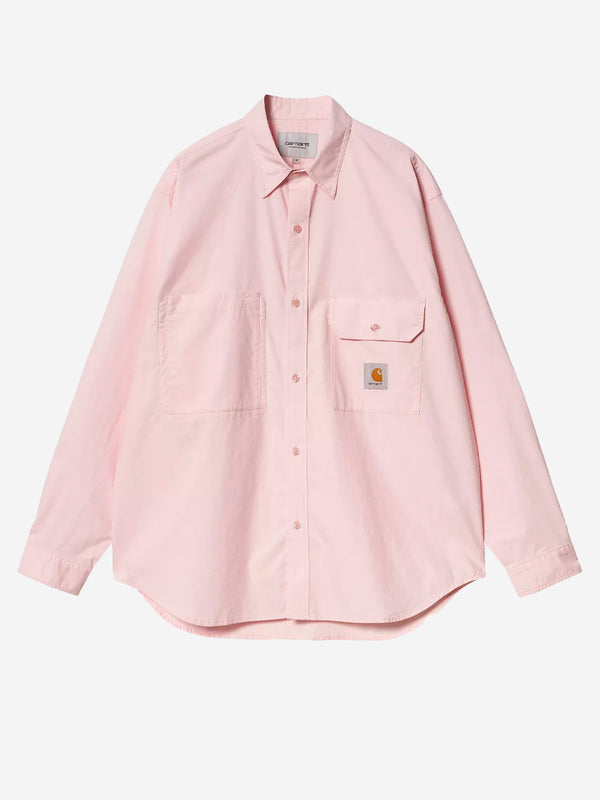 カーハート ボーリングシャツ ブラックピンク レーヨン carhartt