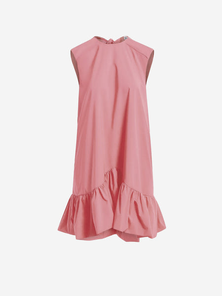 Pink mini dress with open back and bow Pink mini dress with open back and bow