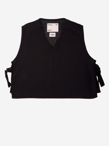 Gilet Ample Gilet Sud Express GIRLS OF DUST Gilet Noir à Col En V