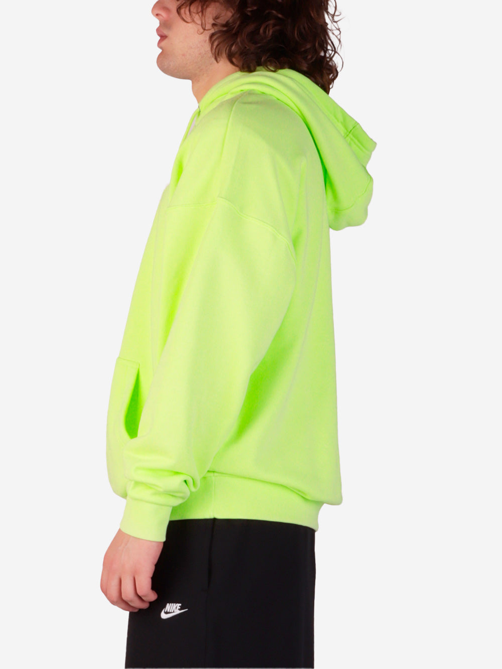 NIKE Felpa con cappuccio fleece verde fluo HJ1816 Urbanstaroma