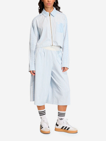 ADIDAS ORIGINALS Camicia con colletto e zip in popeline Bianco azzurro