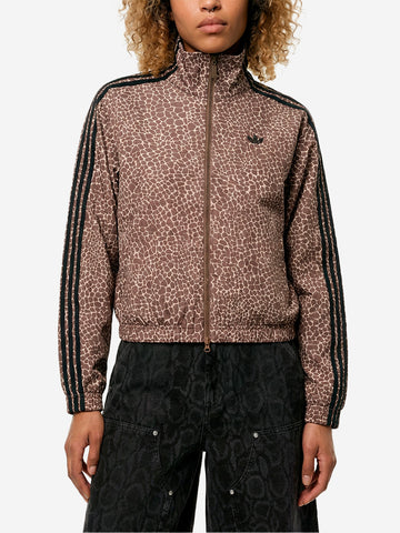 ADIDAS ORIGINALS Giacca in denim Firebird con stampa animalier all-over Leopardata