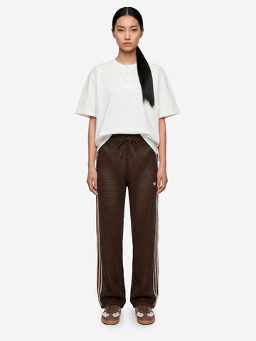 ADIDAS ORIGINALS Pantaloni sportivi Firebird marroni in crochet Marrone