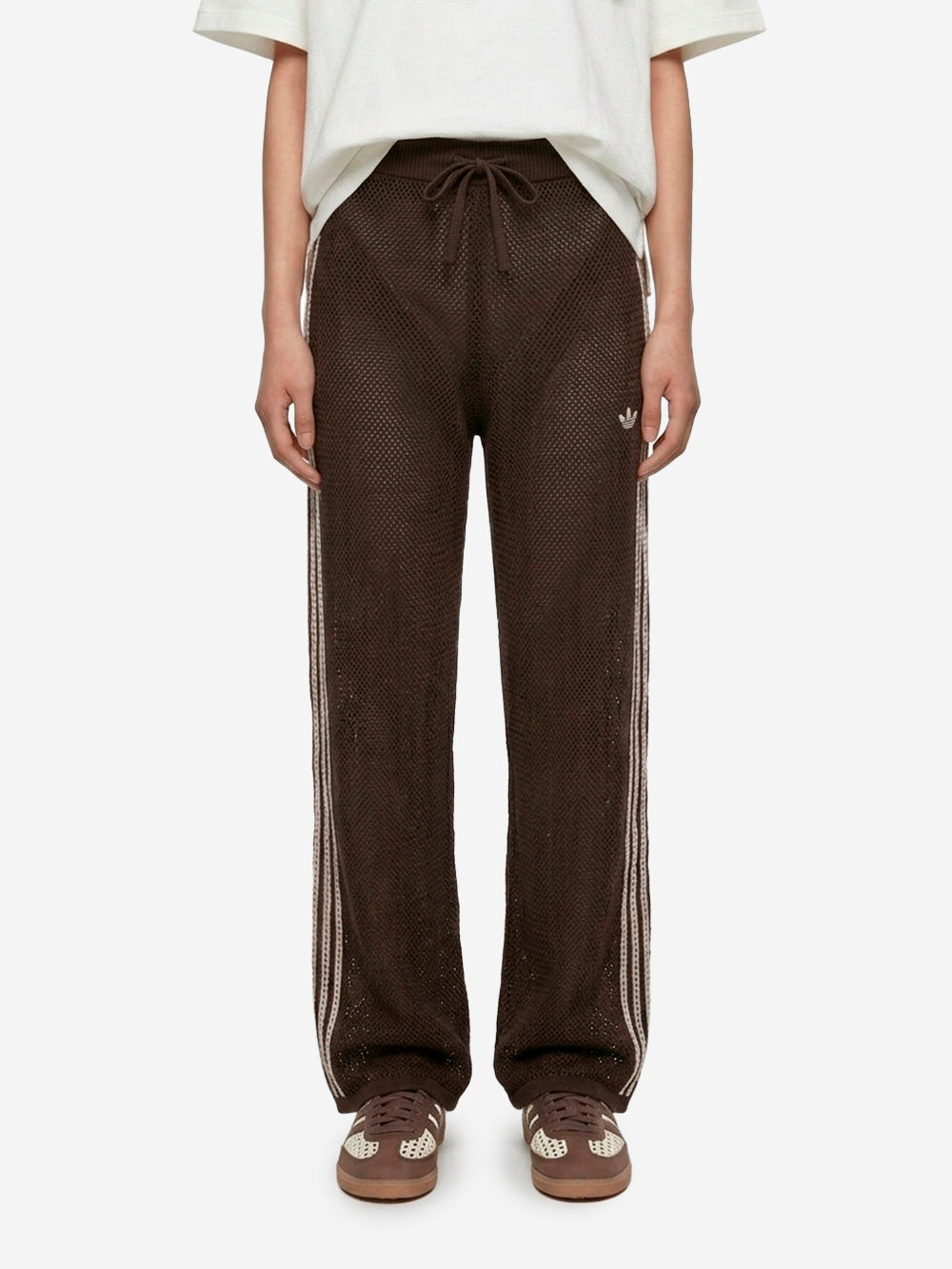 ADIDAS ORIGINALS Pantaloni sportivi Firebird marroni in crochet Marrone Urbanstaroma