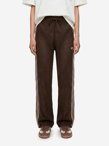 ADIDAS ORIGINALS Pantaloni sportivi Firebird marroni in crochet Marrone