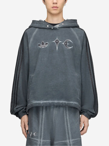 ADIDAS ORIGINALS Felpa con cappuccio sweat nera x Thug Club Nero