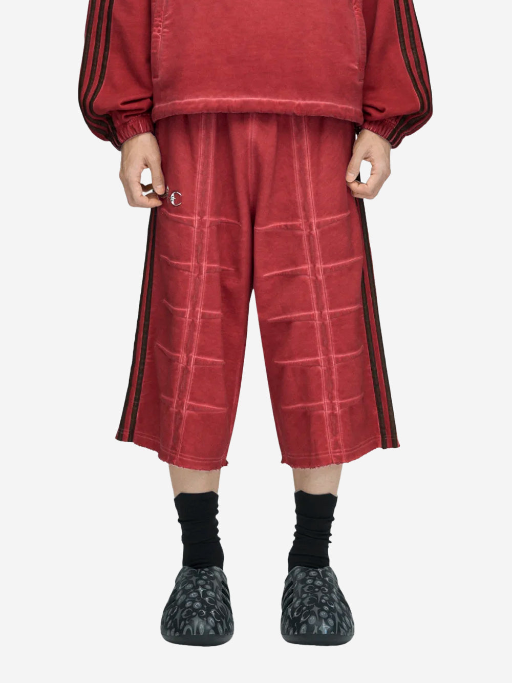 ADIDAS ORIGINALS Jorts in cotone rossi x Thug Club Rosso Urbanstaroma