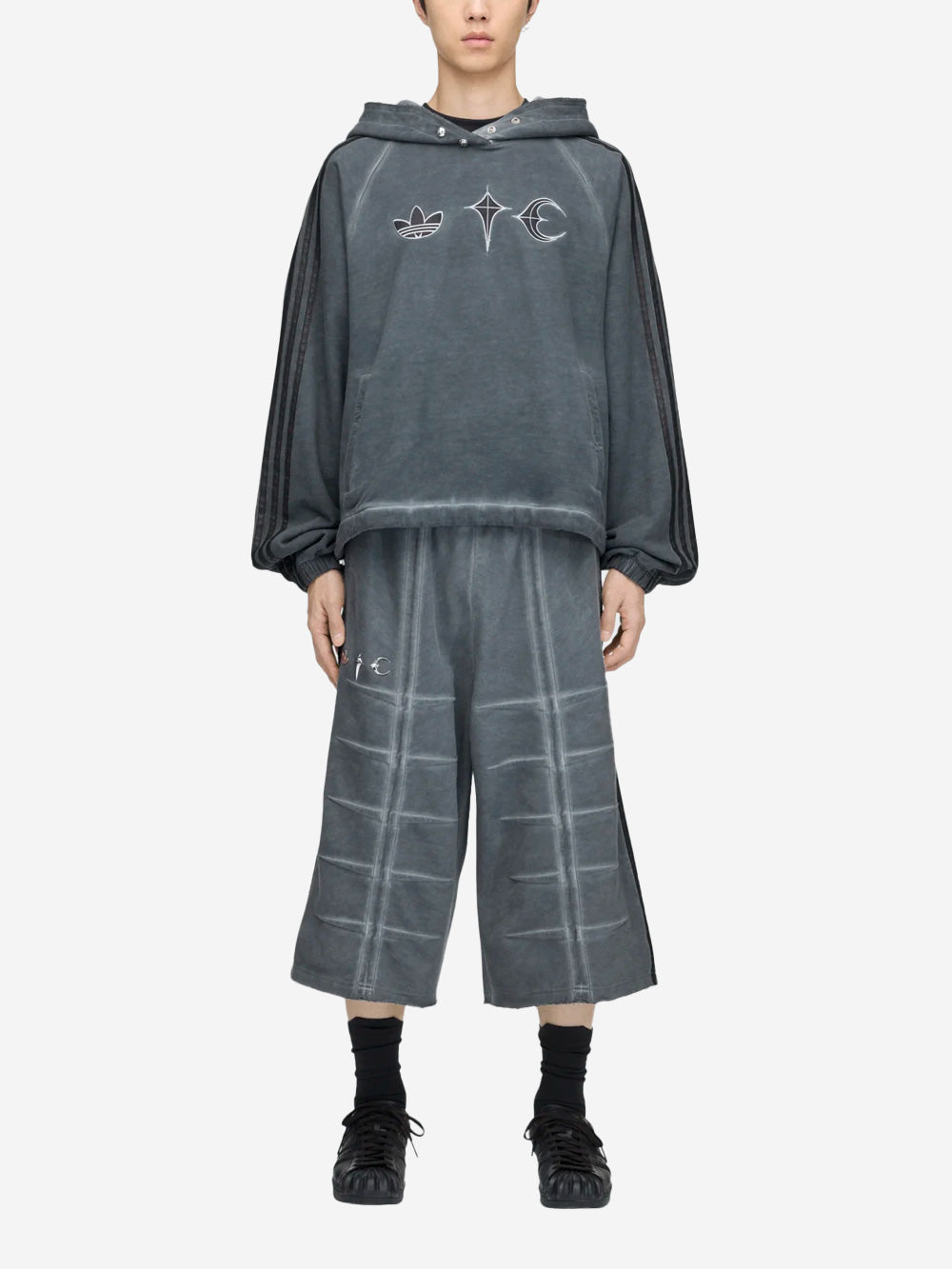 ADIDAS ORIGINALS Jorts in cotone neri x Thug Club Nero Urbanstaroma