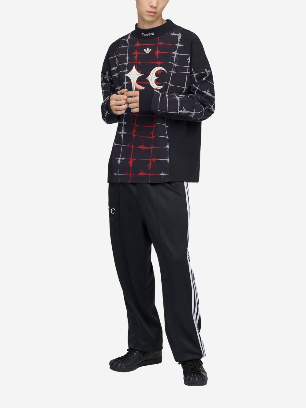 ADIDAS ORIGINALS T-shirt a manica lunga Goalie nera x Thug Club Nero Urbanstaroma