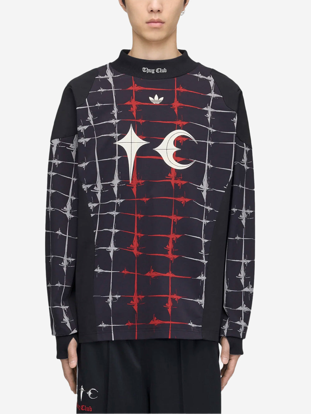 ADIDAS ORIGINALS T-shirt a manica lunga Goalie nera x Thug Club Nero Urbanstaroma