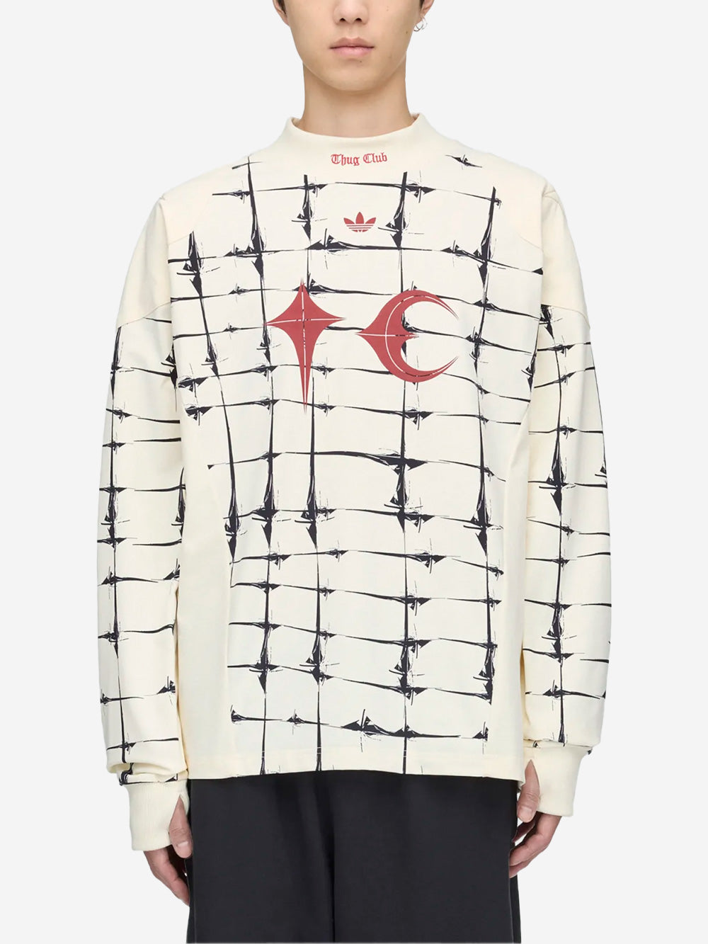 ADIDAS ORIGINALS T-shirt a manica lunga Goalie beige x Thug Club Crema Urbanstaroma