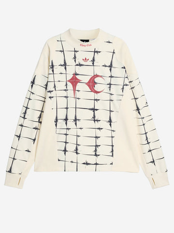 ADIDAS ORIGINALS T-shirt a manica lunga Goalie beige x Thug Club Crema