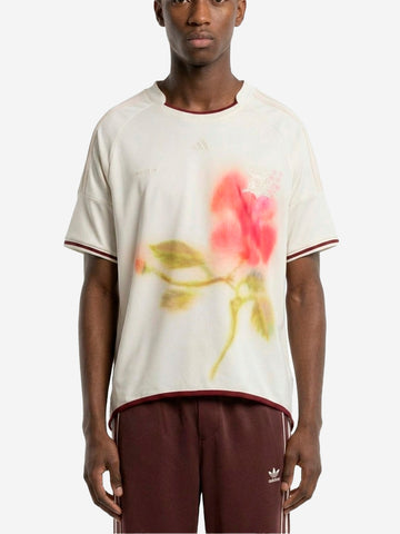 ADIDAS ORIGINALS T-shirt football beige in jersey con stampa x Wales Bonner Off white