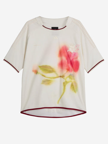 ADIDAS ORIGINALS T-shirt football beige in jersey con stampa x Wales Bonner Off white