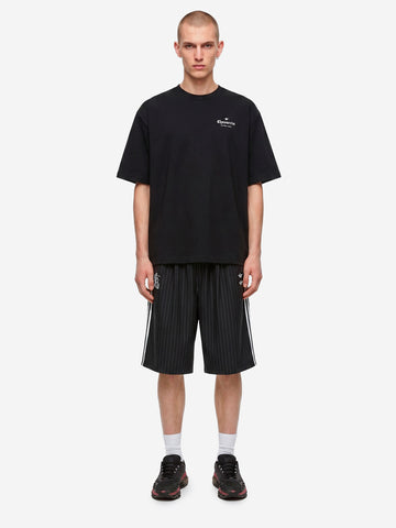 ADIDAS ORIGINALS T-shirt nera con logo e rosa sul retro x Willy Chavarria Nero