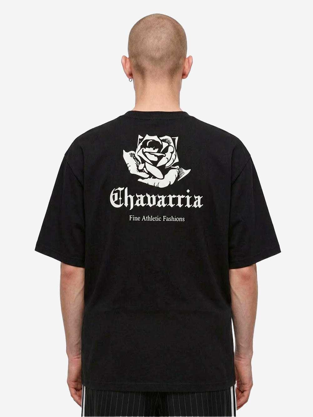 ADIDAS ORIGINALS T-shirt nera con logo e rosa sul retro x Willy Chavarria Nero Urbanstaroma