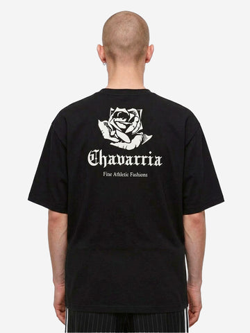 ADIDAS ORIGINALS T-shirt nera con logo e rosa sul retro x Willy Chavarria Nero