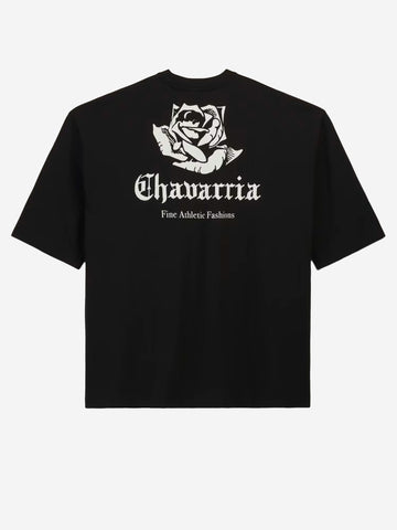 ADIDAS ORIGINALS T-shirt nera con logo e rosa sul retro x Willy Chavarria Nero