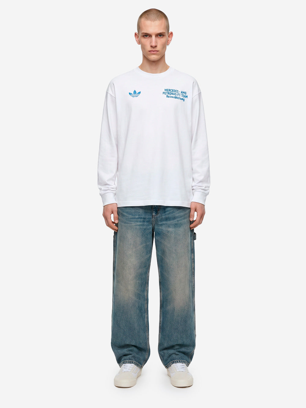 ADIDAS ORIGINALS T-shirt a manica lunga Mercedes AMG Petronas Formula 1 Team Bianco blu Urbanstaroma