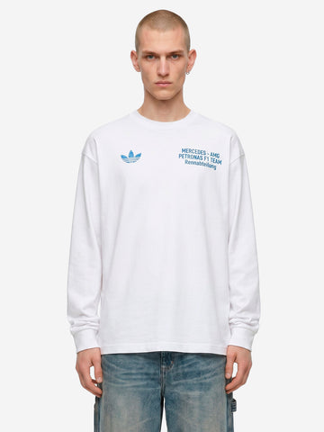 ADIDAS ORIGINALS T-shirt a manica lunga Mercedes AMG Petronas Formula 1 Team Bianco blu