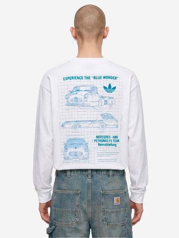 ADIDAS ORIGINALS T-shirt a manica lunga Mercedes AMG Petronas Formula 1 Team Bianco blu