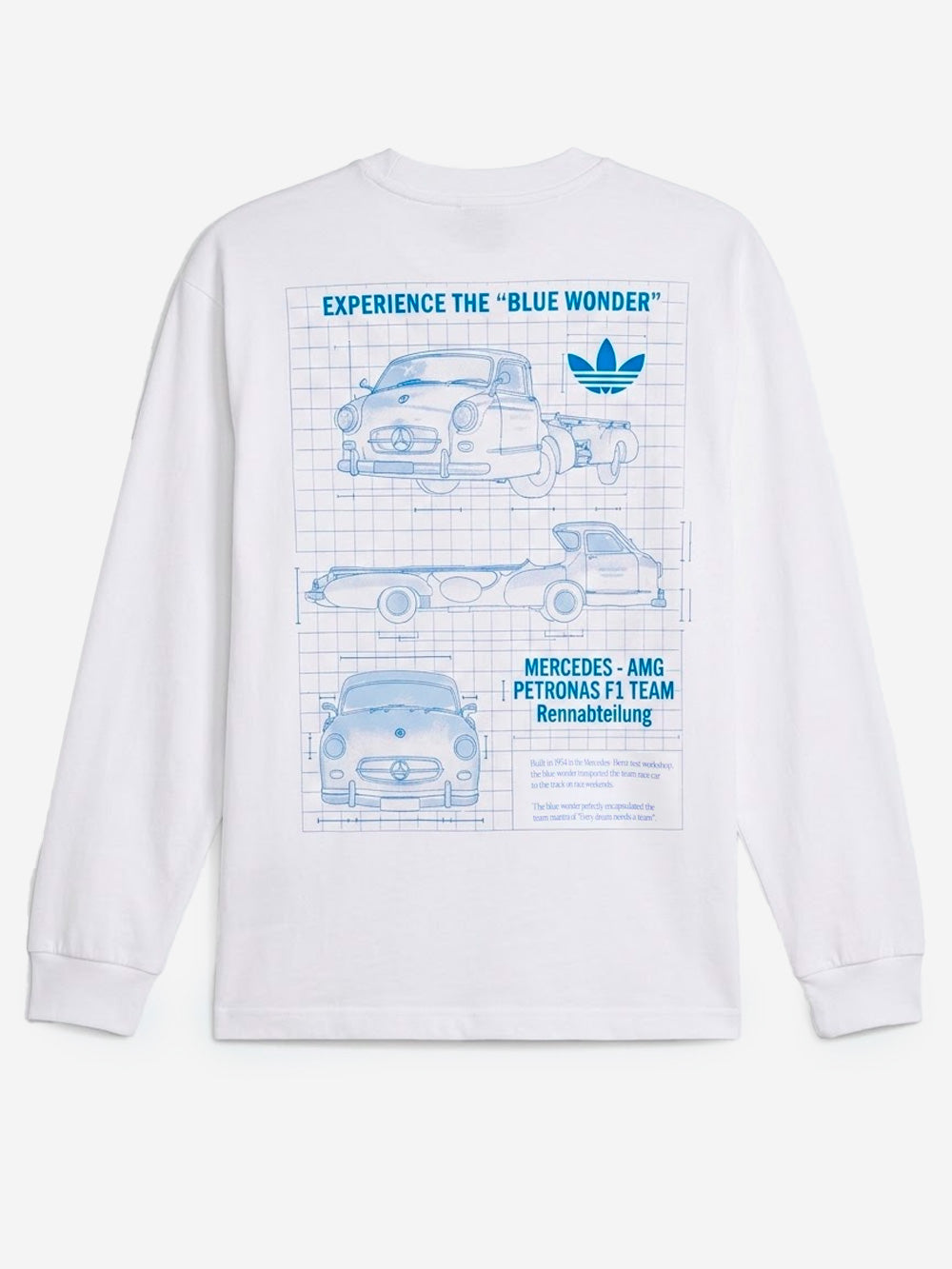 ADIDAS ORIGINALS T-shirt a manica lunga Mercedes AMG Petronas Formula 1 Team Bianco blu Urbanstaroma