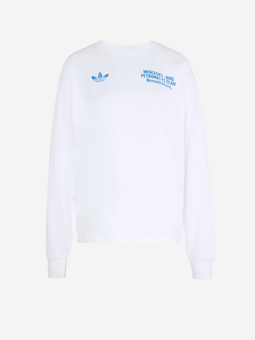 ADIDAS ORIGINALS T-shirt a manica lunga Mercedes AMG Petronas Formula 1 Team Bianco blu