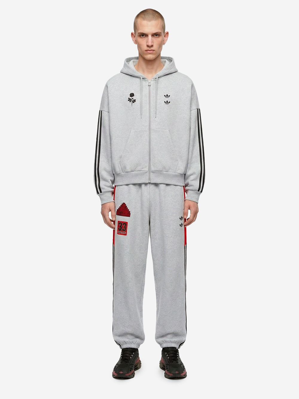 ADIDAS ORIGINALS Felpa con cappuccio e zip x Willy Chavarria Grigia blu Urbanstaroma