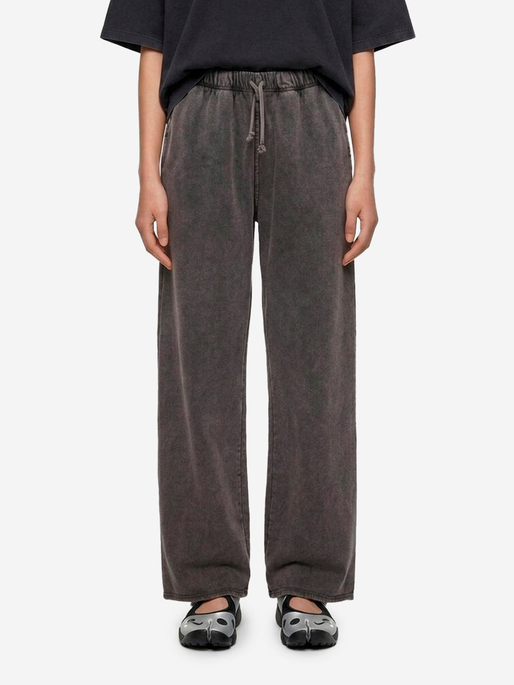 AMERICAN VINTAGE Pantaloni jogging a gamba ampia antracite Carbone Urbanstaroma