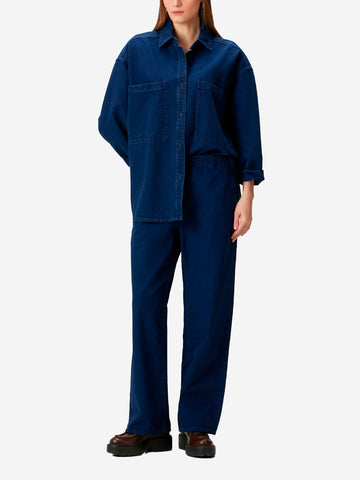 AMERICAN VINTAGE Camicia ampia blu con tasche Blu