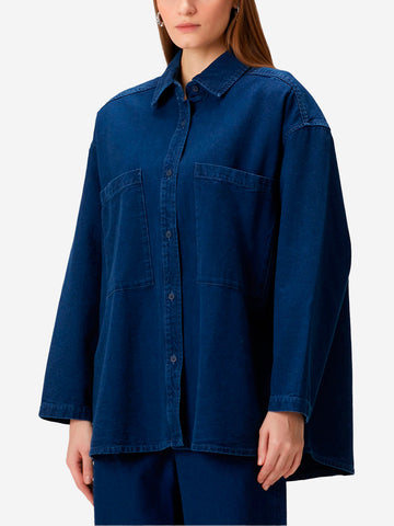 AMERICAN VINTAGE Camicia ampia blu con tasche Blu