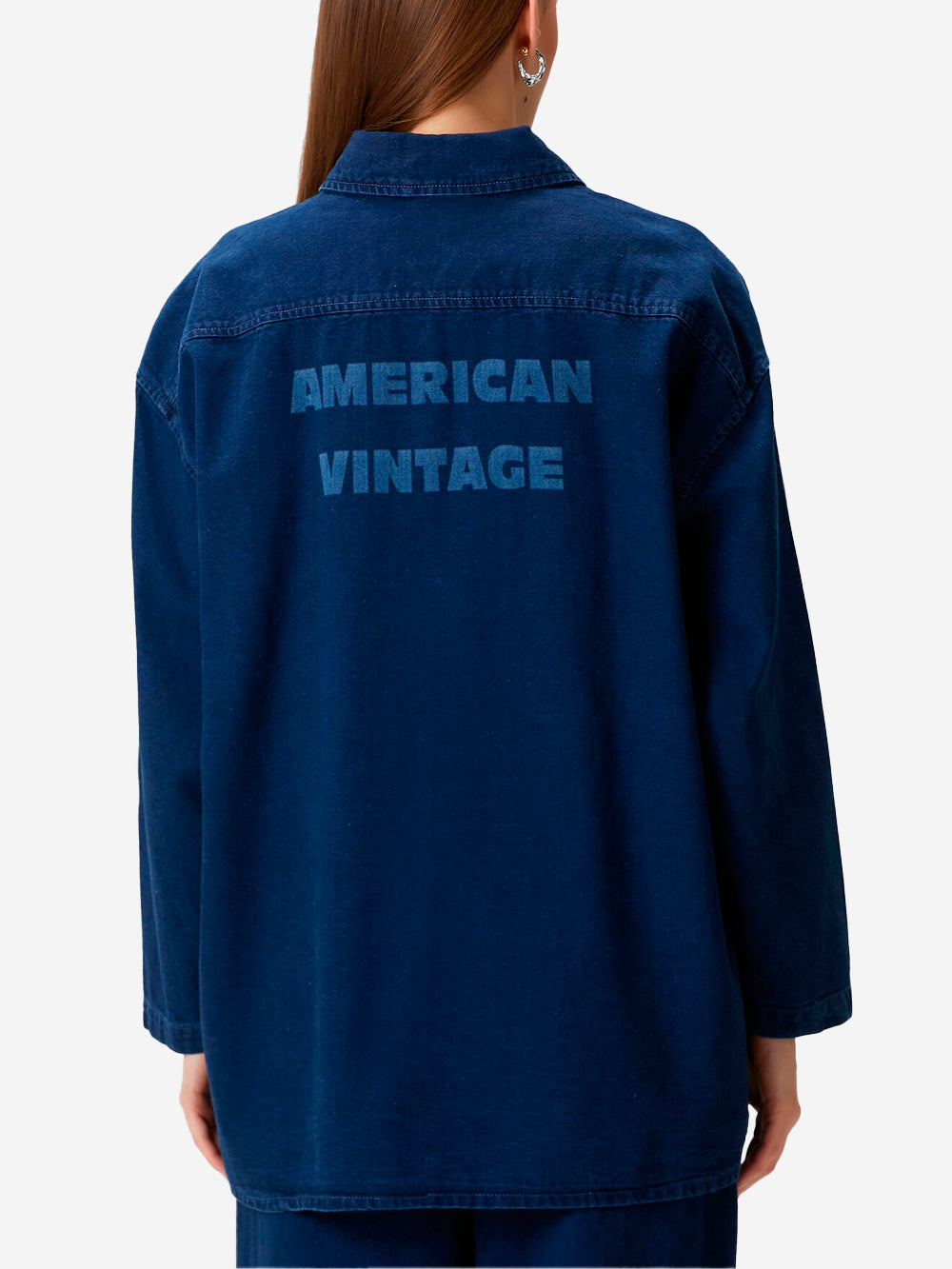 AMERICAN VINTAGE Camicia ampia blu con tasche Blu Urbanstaroma