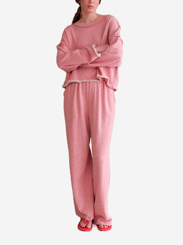 AMERICAN VINTAGE Felpa rosa con bordi grezzi Rosa