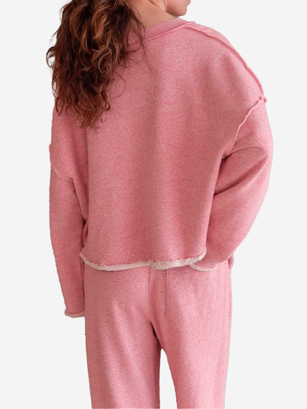 AMERICAN VINTAGE Felpa rosa con bordi grezzi Rosa Urbanstaroma