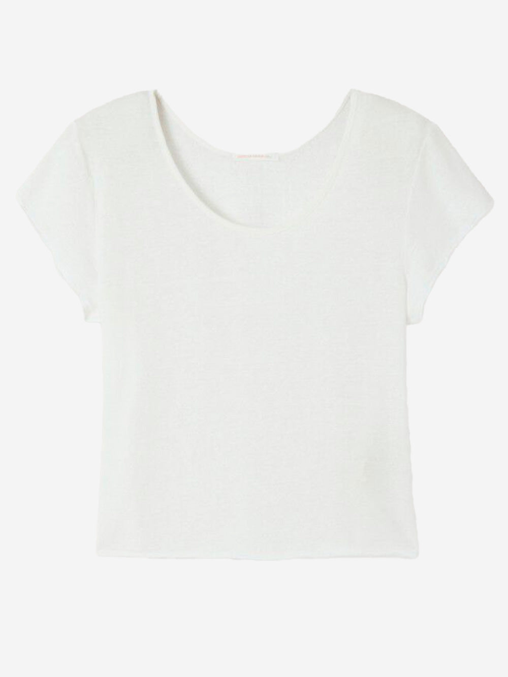 AMERICAN VINTAGE T-shirt bianca in misto lino con scollo a u Bianco Urbanstaroma