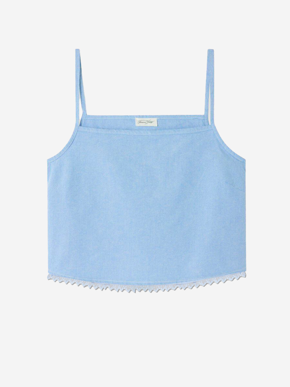 AMERICAN VINTAGE Top cropped azzurro con spalline sottili blu Urbanstaroma