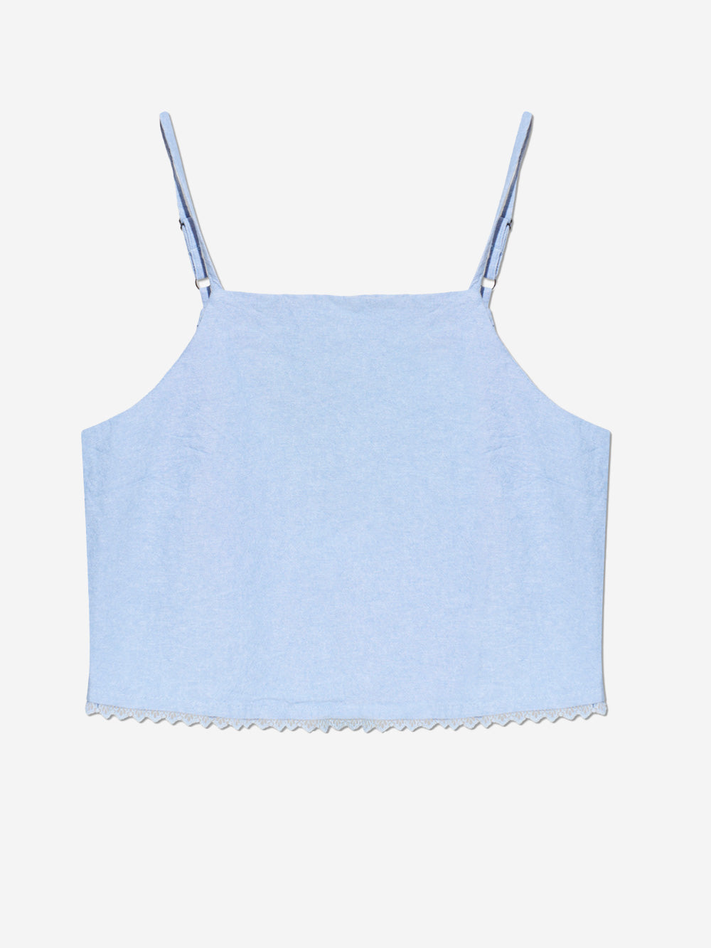 AMERICAN VINTAGE Top cropped azzurro con spalline sottili blu Urbanstaroma