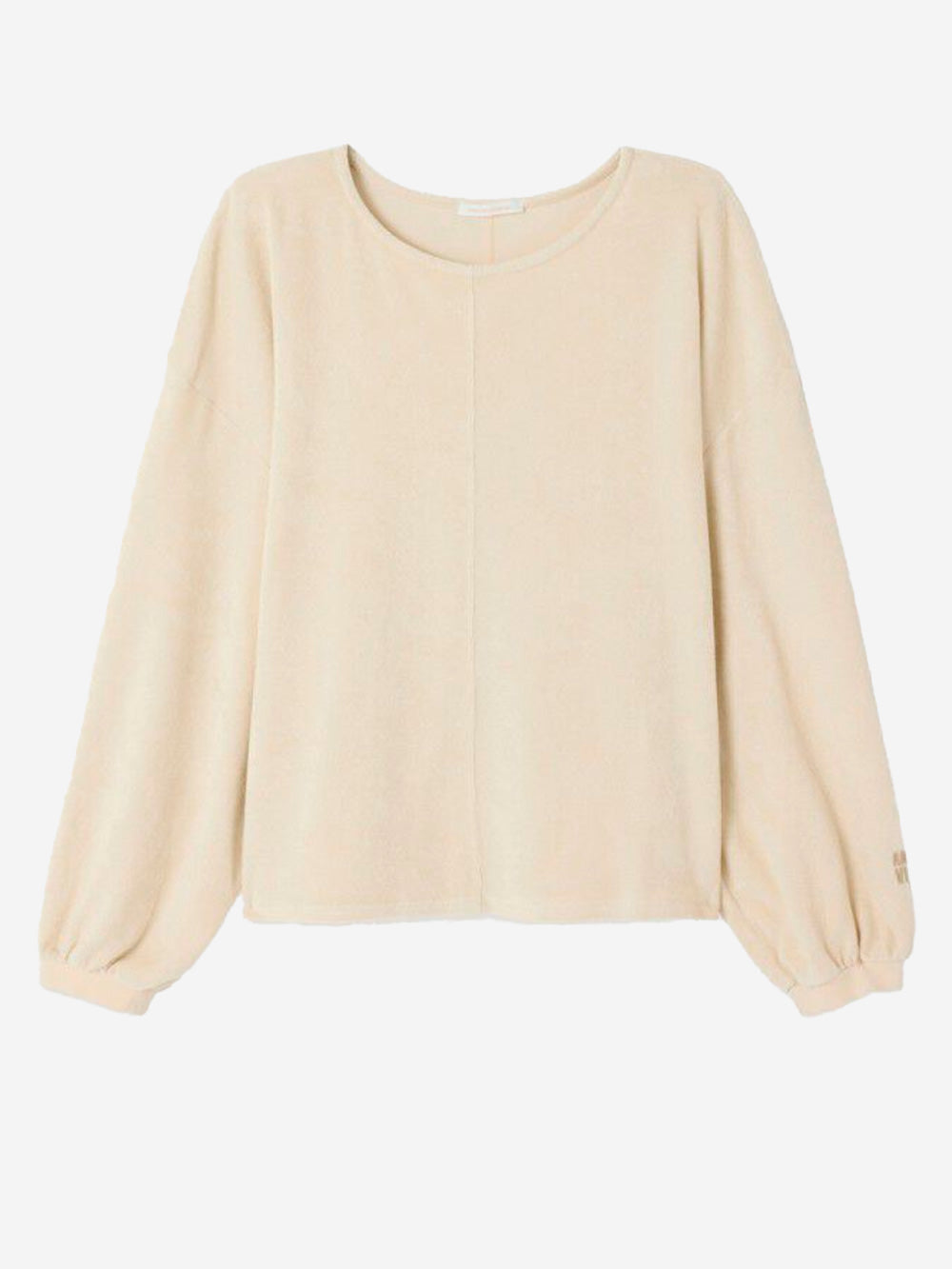 AMERICAN VINTAGE Felpa beige ampia con collo a barchetta e logo sul polsino Beige Urbanstaroma