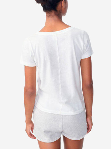 AMERICAN VINTAGE T-shirt bianca aderente con scollo a V Bianco