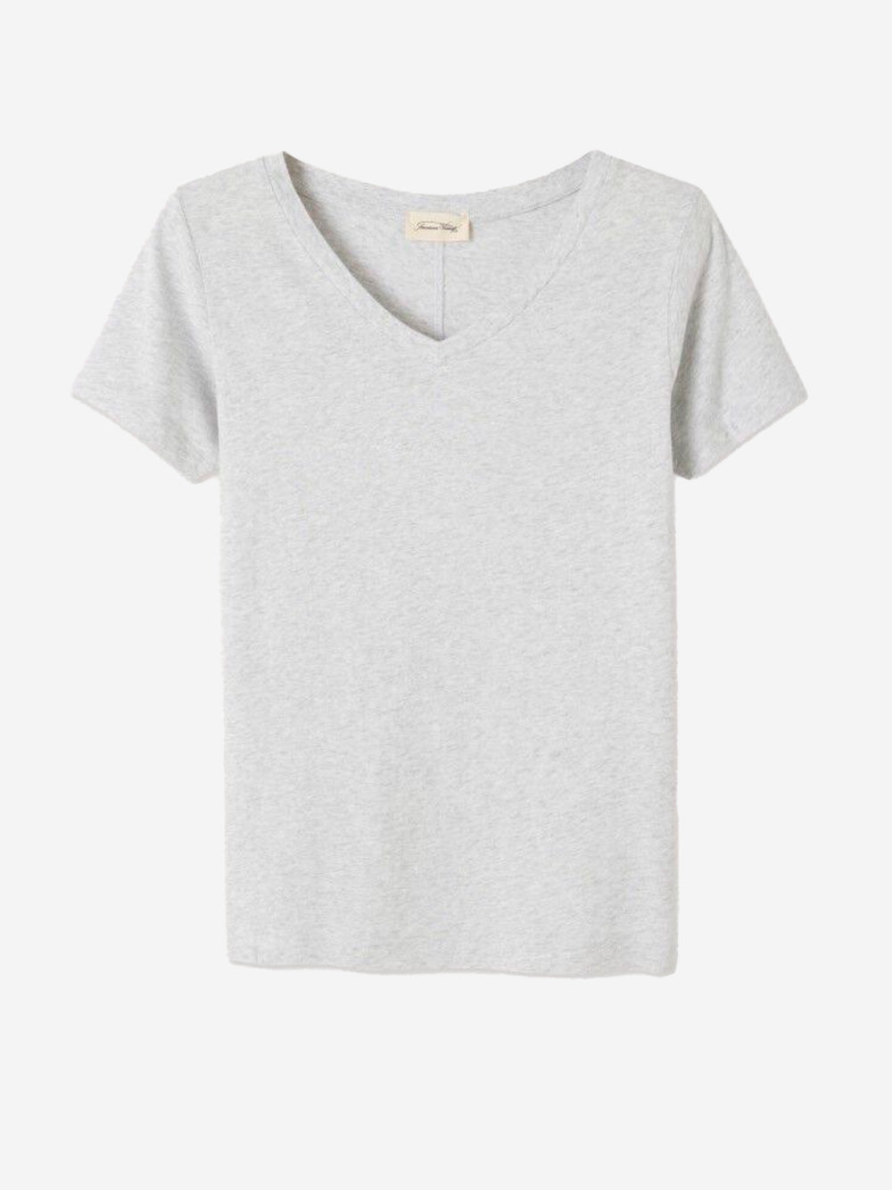 AMERICAN VINTAGE T-shirt grigia chiara aderente con scollo a V Grigio Urbanstaroma