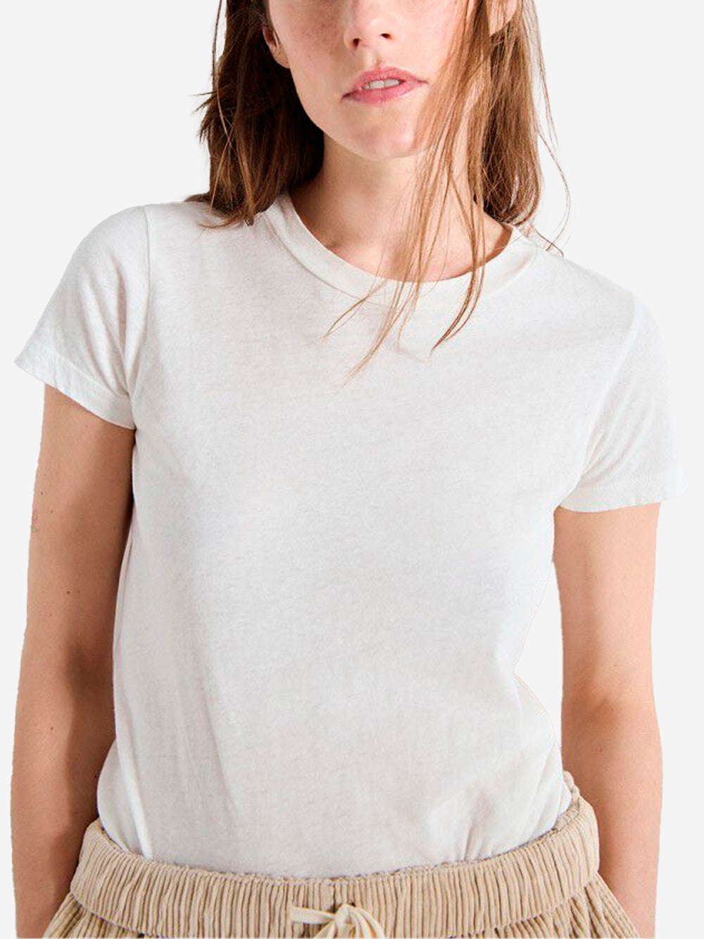 AMERICAN VINTAGE T-shirt bianca aderente in cotone sottile Bianco Urbanstaroma