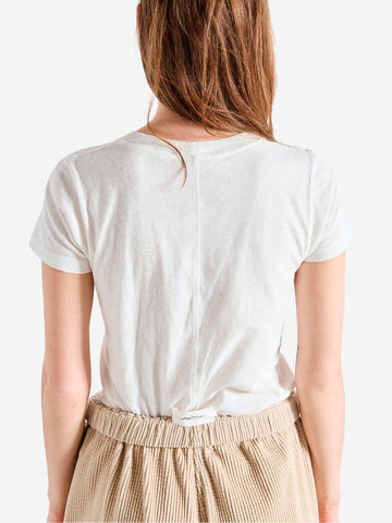 AMERICAN VINTAGE T-shirt bianca aderente in cotone sottile Bianco