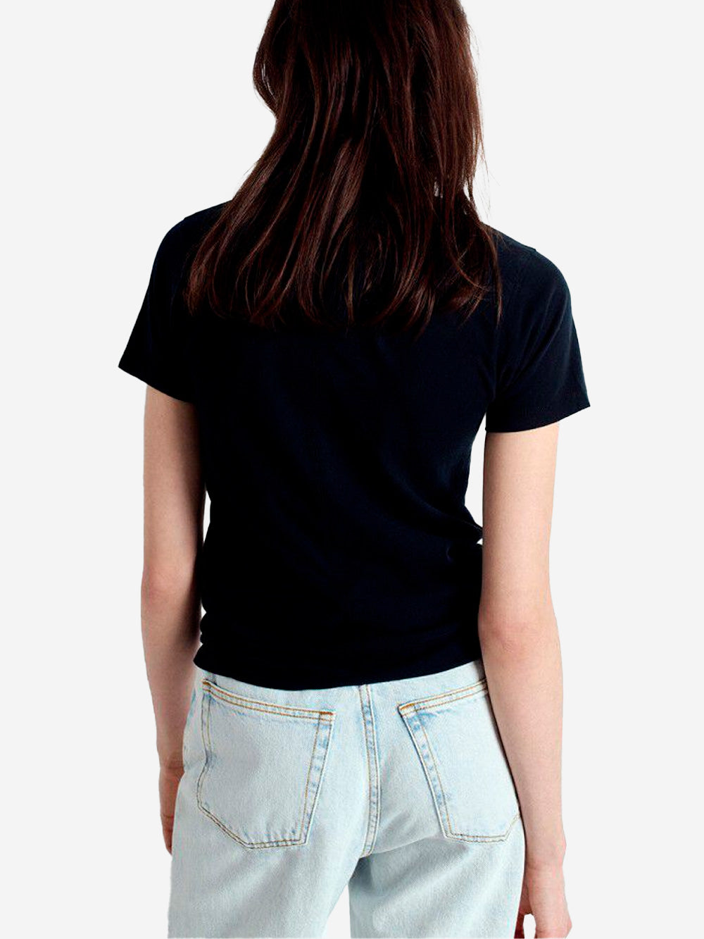 AMERICAN VINTAGE T-shirt nera aderente in cotone sottile Nero Urbanstaroma