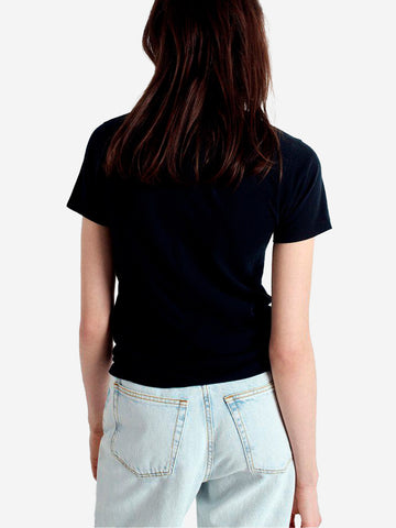 AMERICAN VINTAGE T-shirt nera aderente in cotone sottile Nero