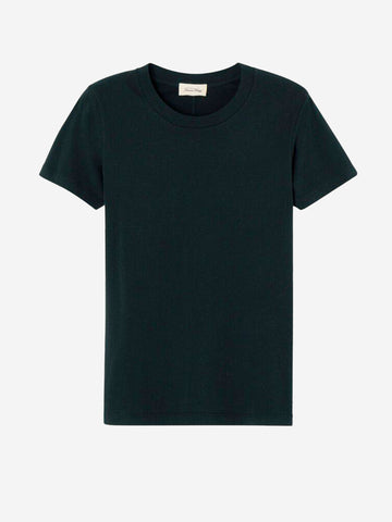 AMERICAN VINTAGE T-shirt nera aderente in cotone sottile Nero