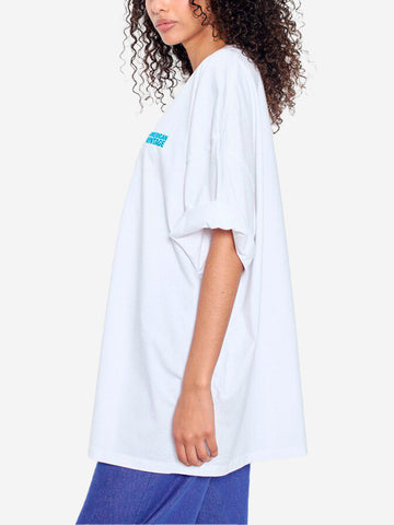 AMERICAN VINTAGE T-shirt oversize bianca con logo sul petto Bianco