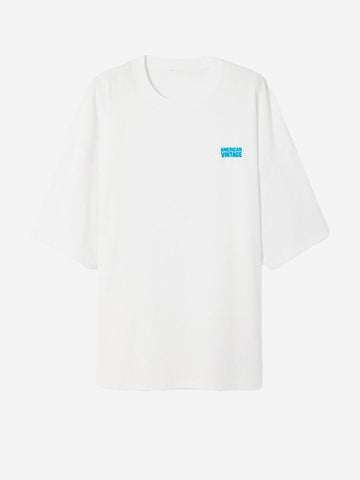 AMERICAN VINTAGE T-shirt oversize bianca con logo sul petto Bianco