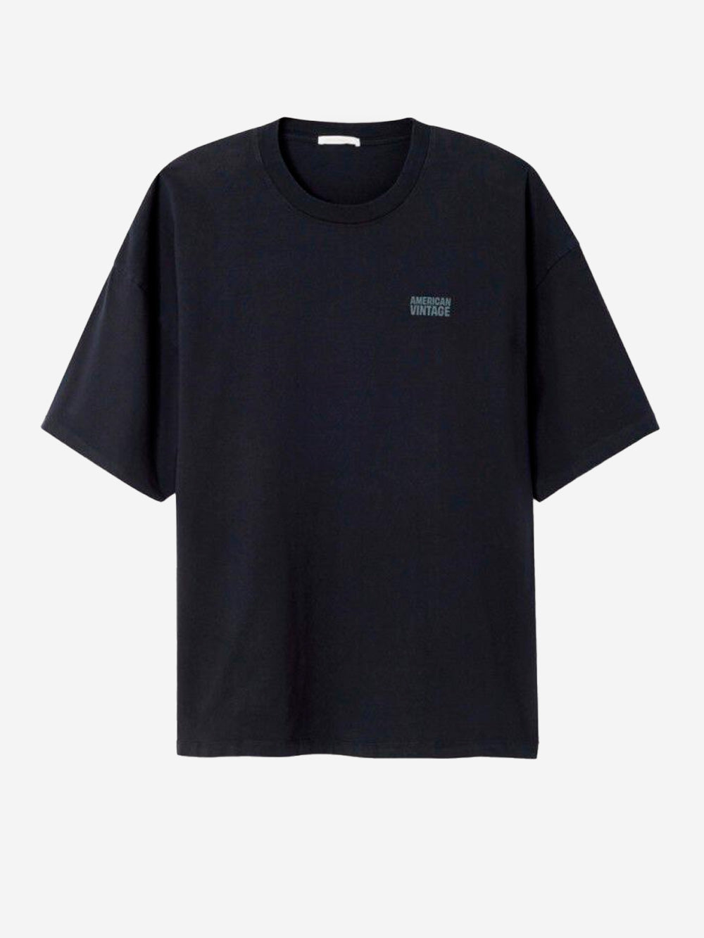 AMERICAN VINTAGE T-shirt oversize nera con logo sul petto Nero Urbanstaroma